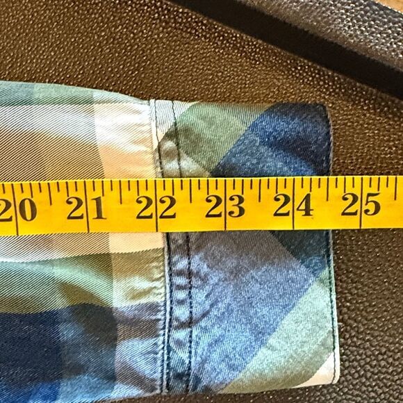 Billy T Plaid Button-Up Shirt lyocell with roll tab for sleeves size Small - Picture 9 of 10